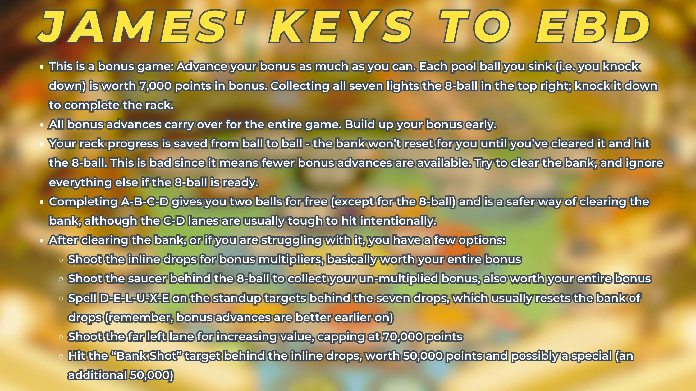 quick eight ball deluxe bally pinball tutorial