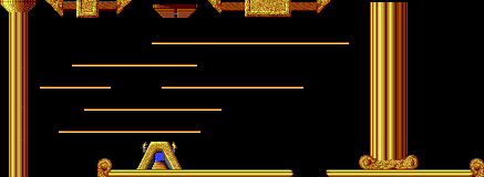 Retro golden pixel art game interface with ornate decorative borders