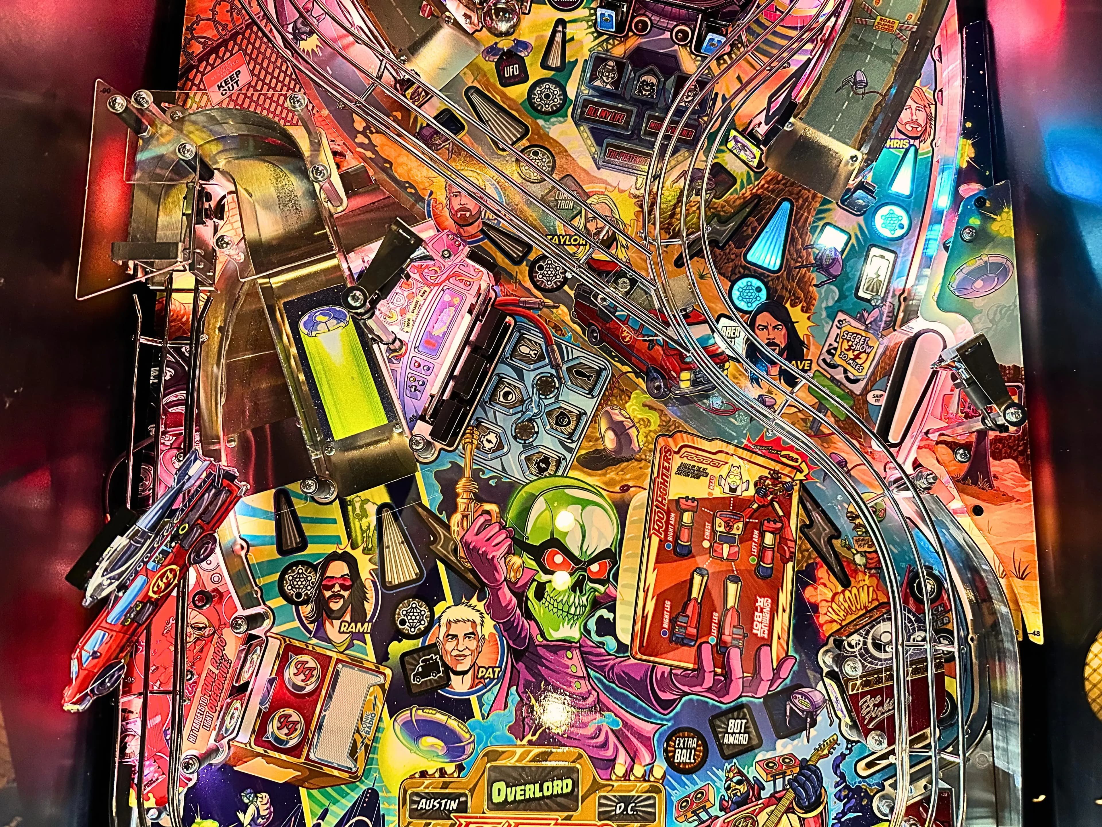 foo fighters pinball machines middle playfield closeup