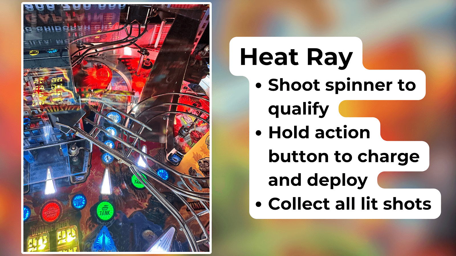 Image and descriptive text of how to work the heat ray