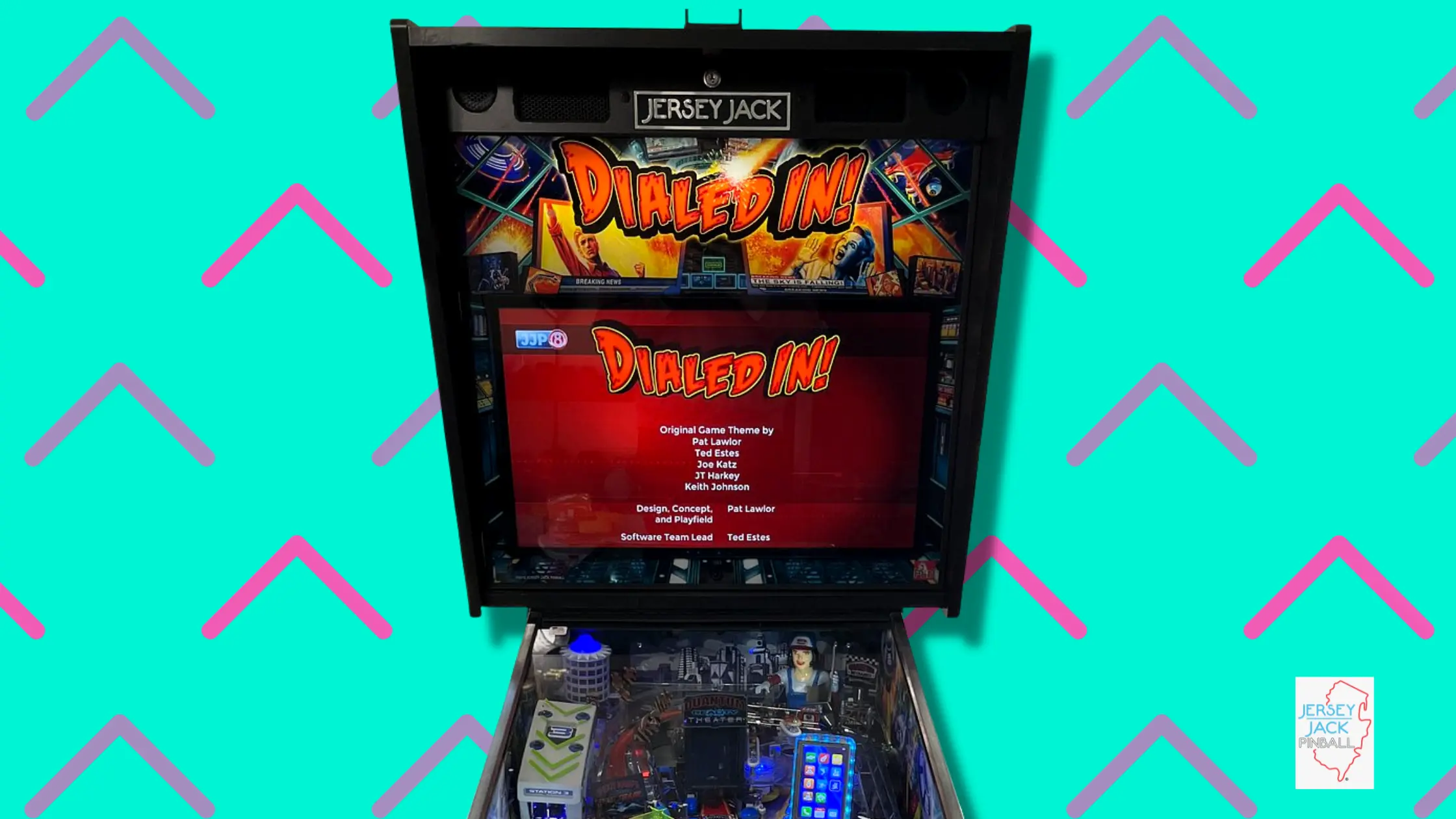 Jersey Jack Dialed In! pinball machine with colorful display and playfield