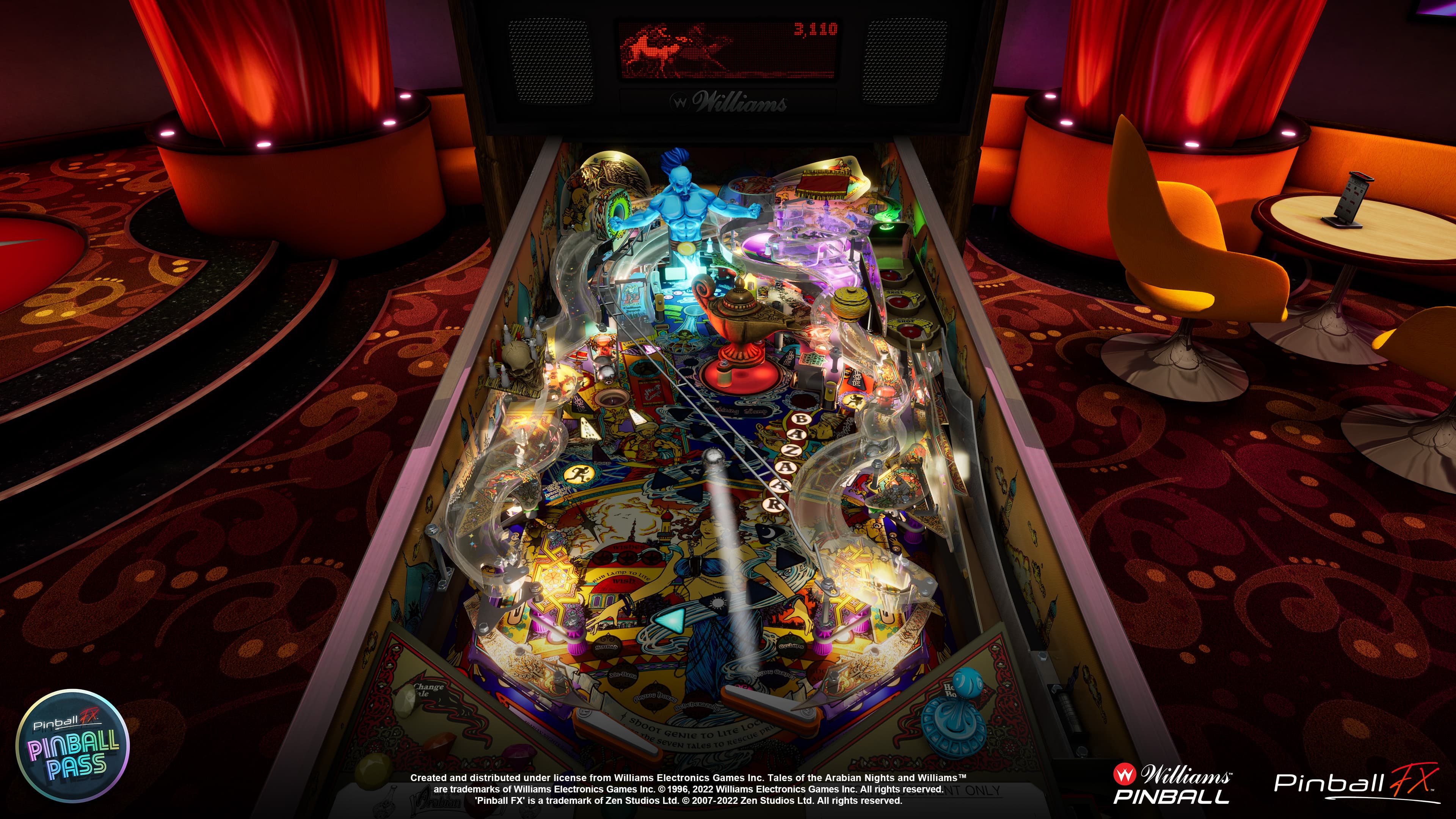 Tales of Arabian Nights pinball machine with colorful, intricate playfield design