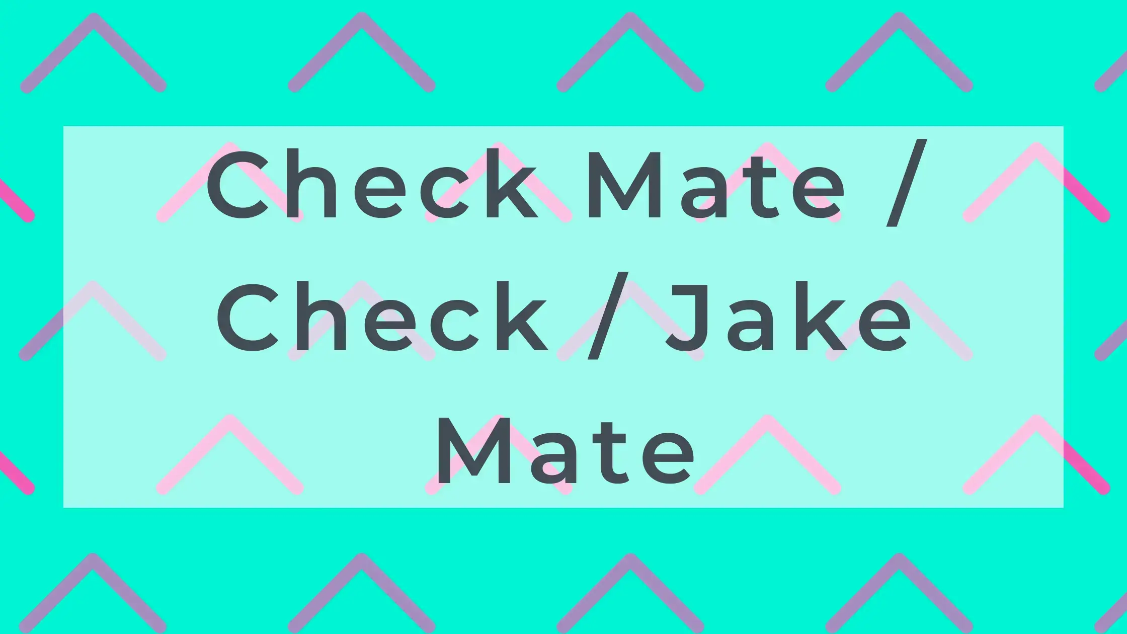 Check Mate / Check / Jake Mate