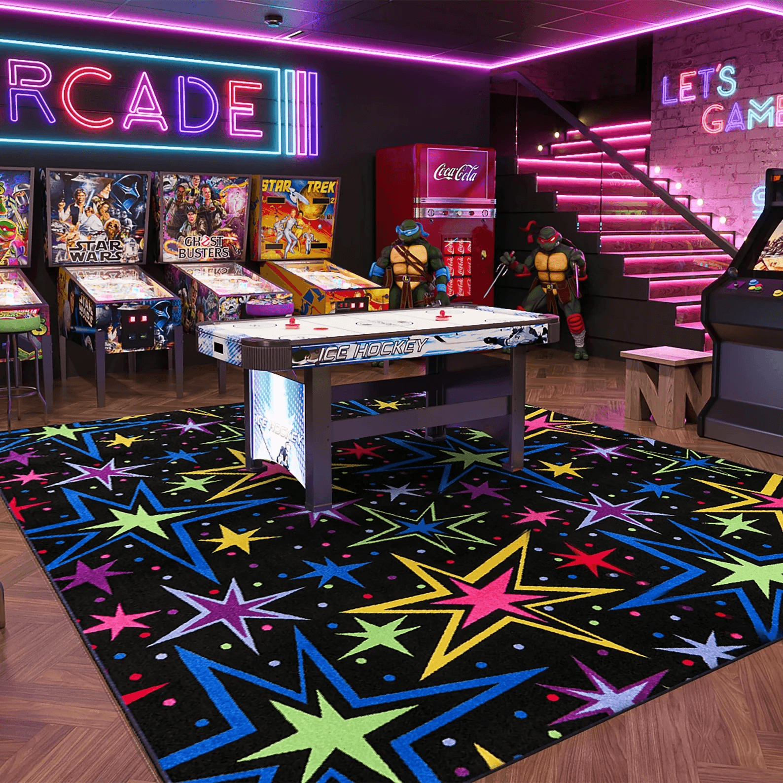 90s game room arcade carpet
