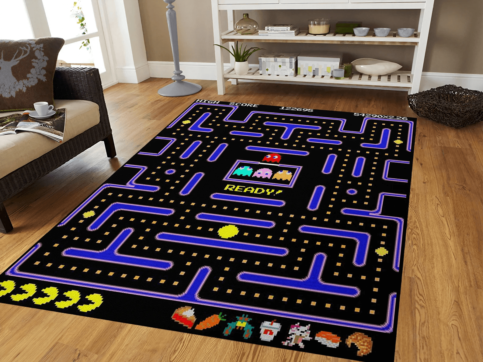 pac man arcade carpet for game room