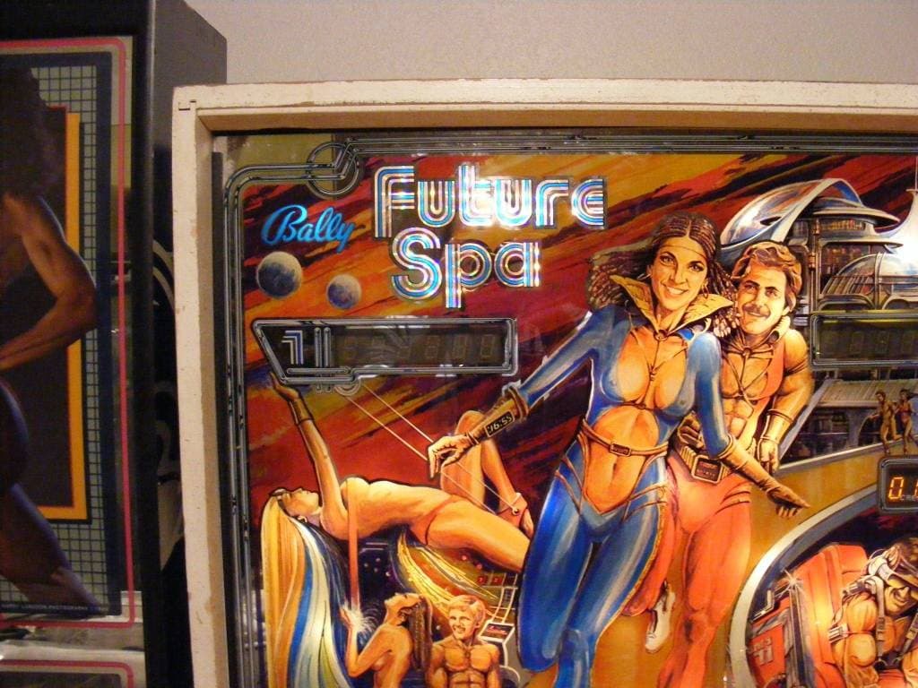 future spa pinball topless woman