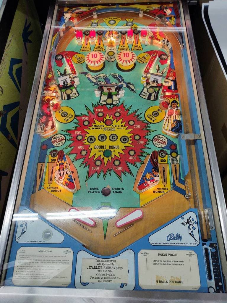 bally hokus pokus pinball machine playfield