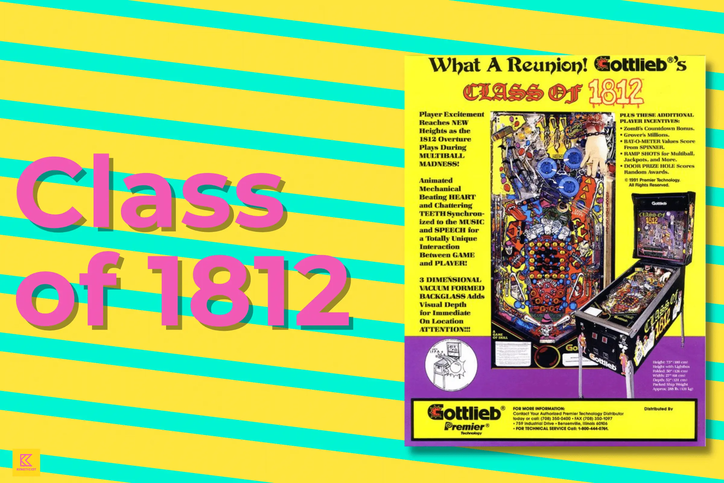 class of 1812 pinball machine