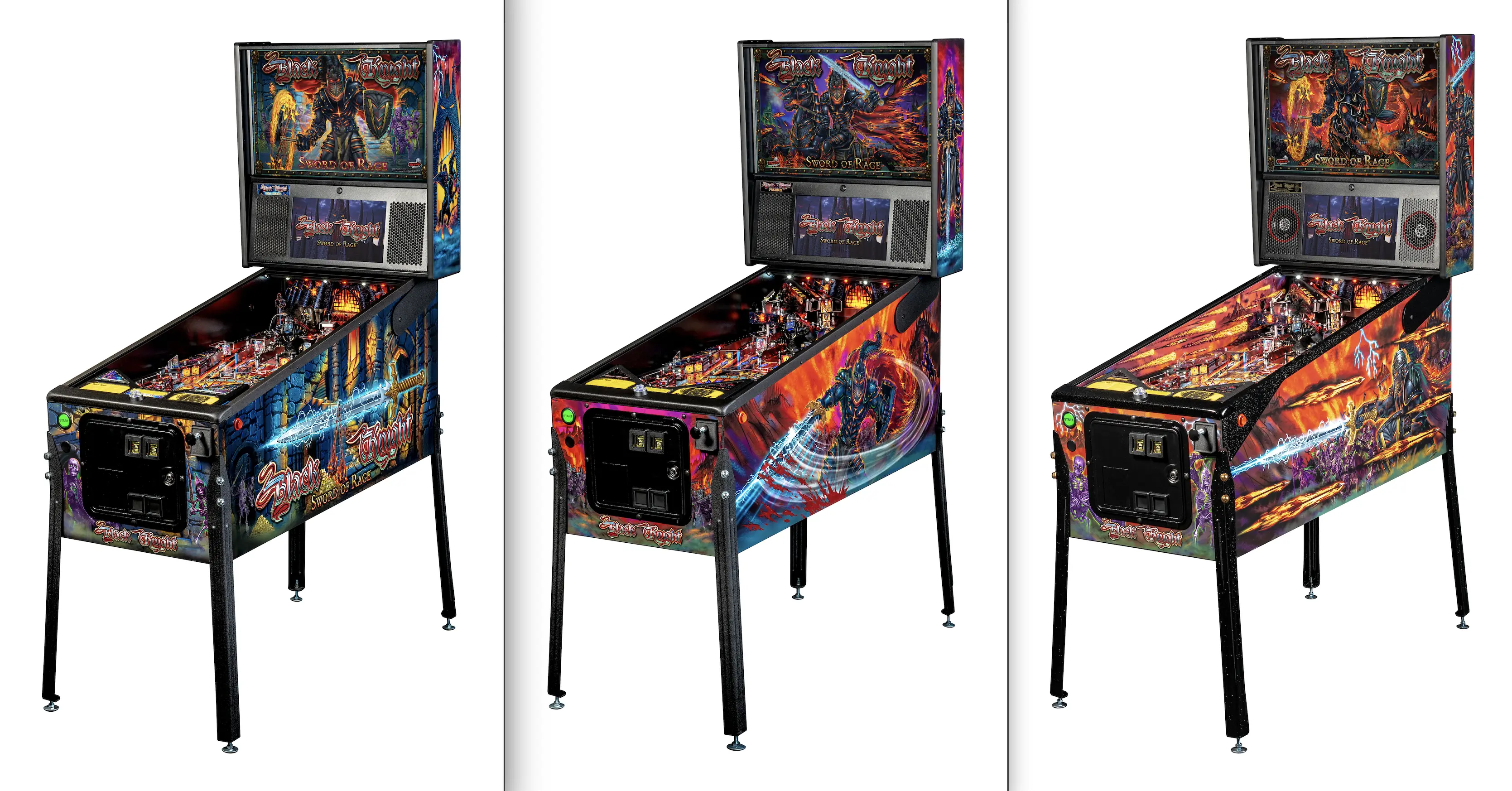 Colorful Black Knight: Sword of Rage pinball machine with fantasy artwork