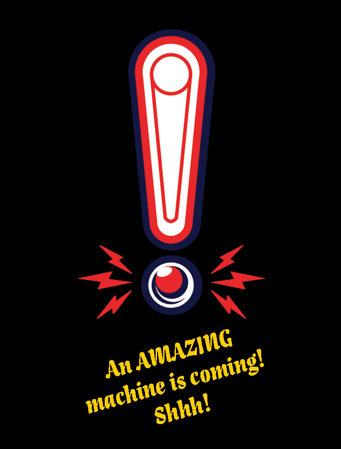 Vintage-style exclamation mark poster teasing an amazing machine