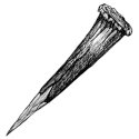Vintage engraved illustration of a sharp, pointed nail or spike