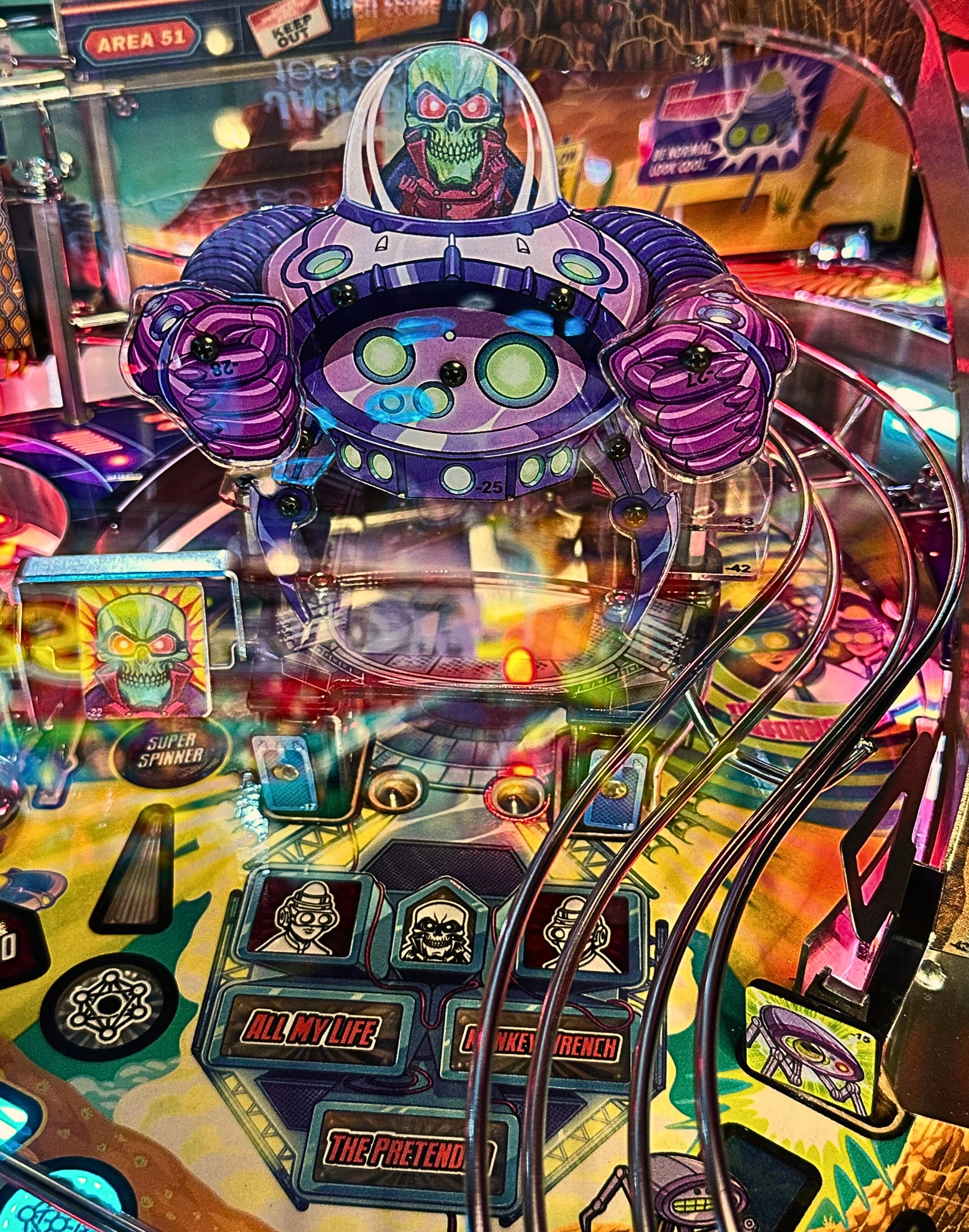 the overlord and area 51 foo fighters pinball