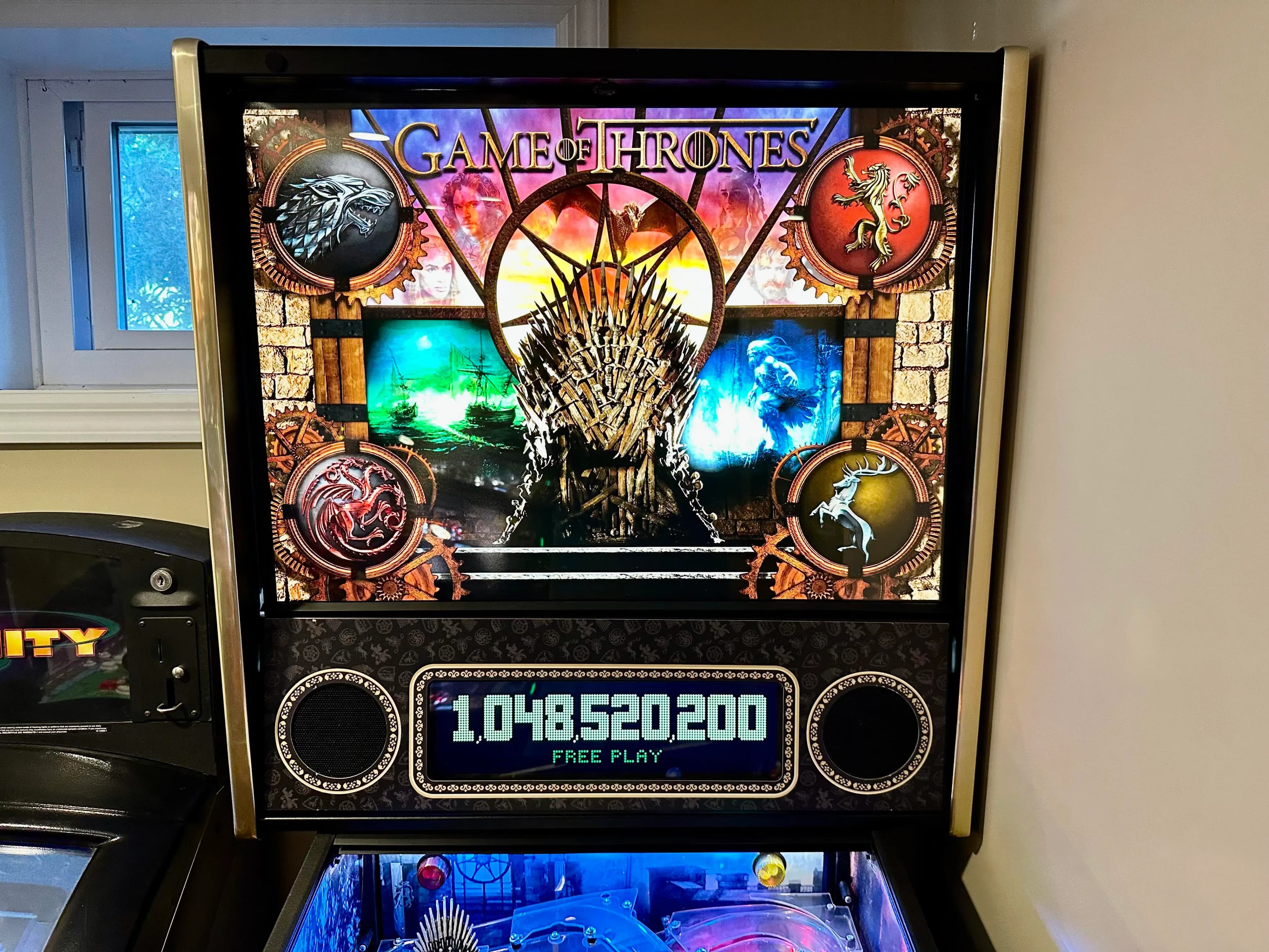 game of thrones pinball backbox