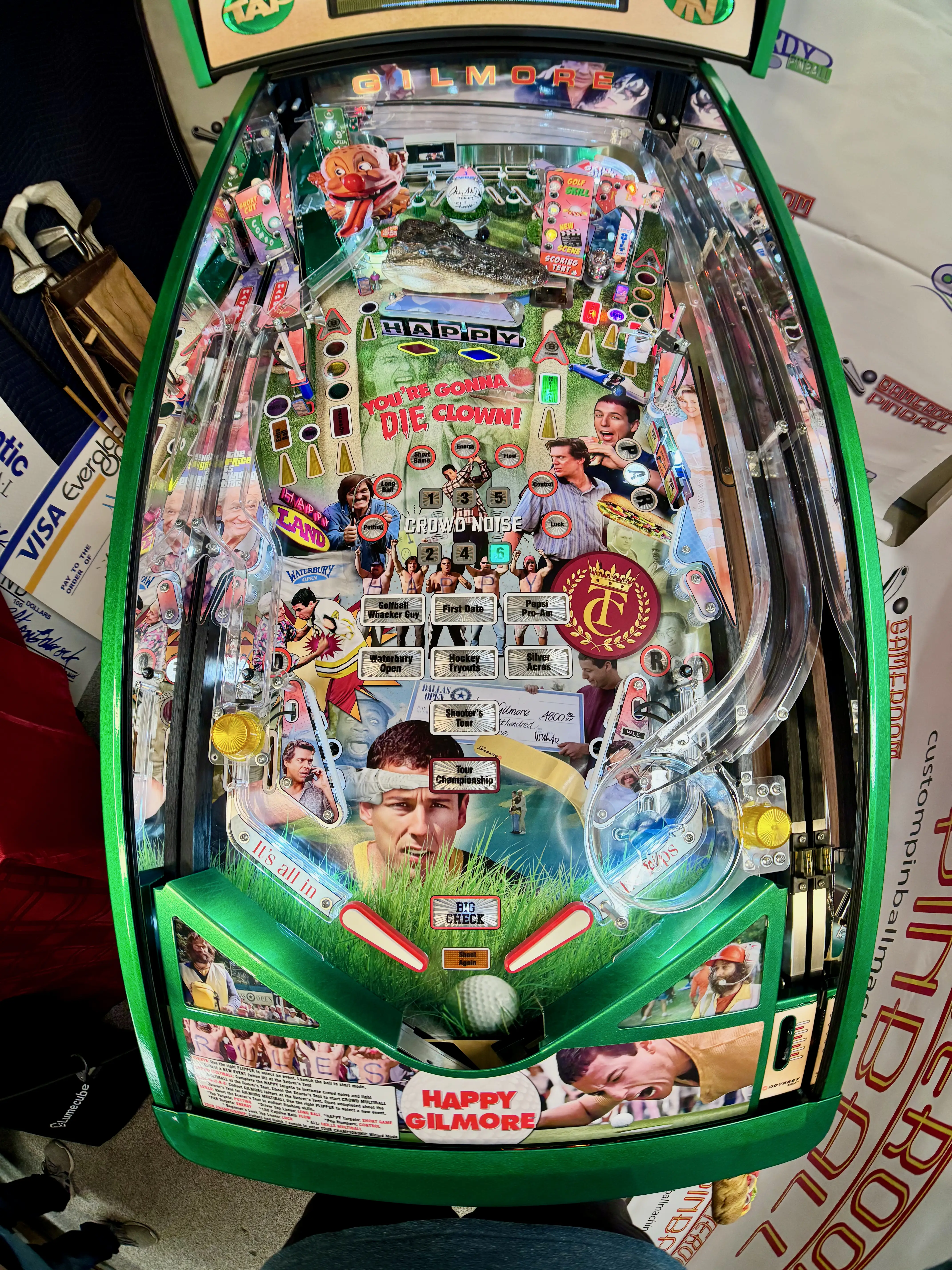 happy gilmore pinball machine playfield fisheye