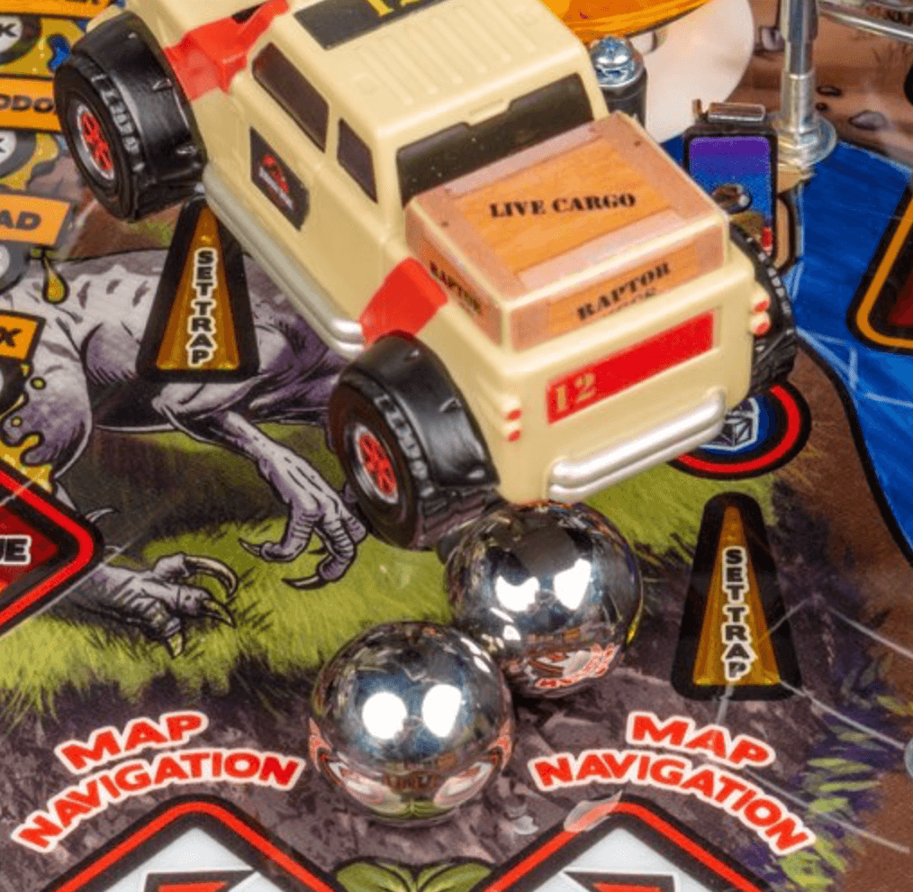Live Cargo truck on map navigation board with shiny metallic balls