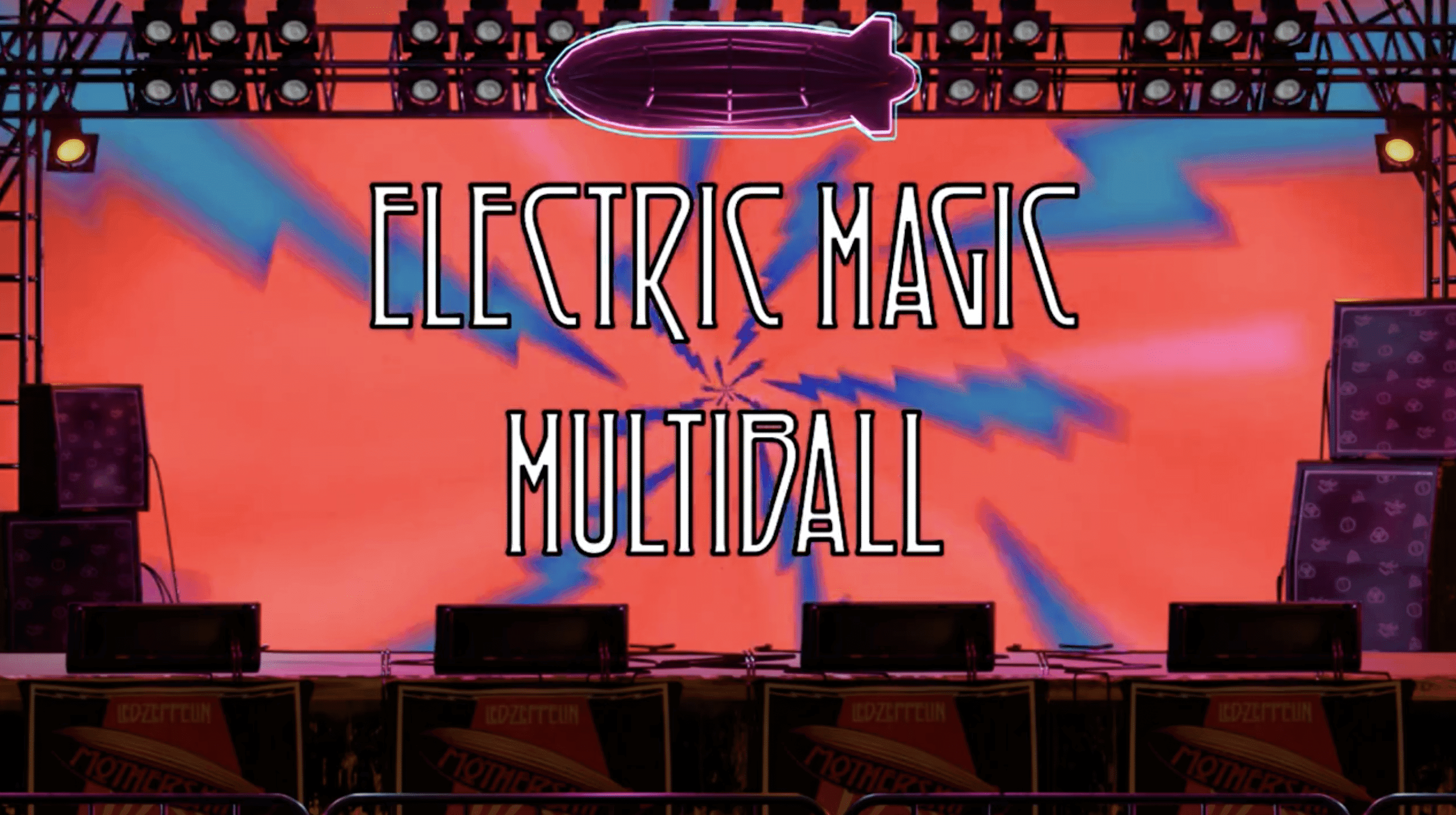 Electric Magic Multiball stage with colorful background and stage lights
