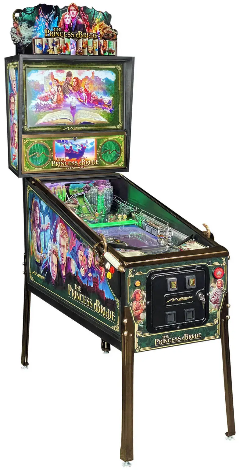 The Princess Bride themed pinball machine with colorful movie artwork