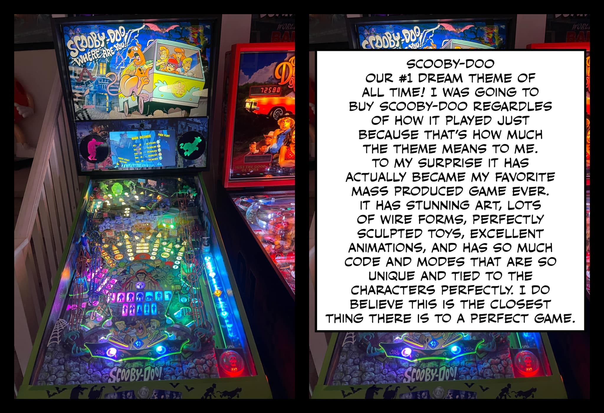 Colorful Scooby-Doo pinball machine with vibrant playfield and artwork