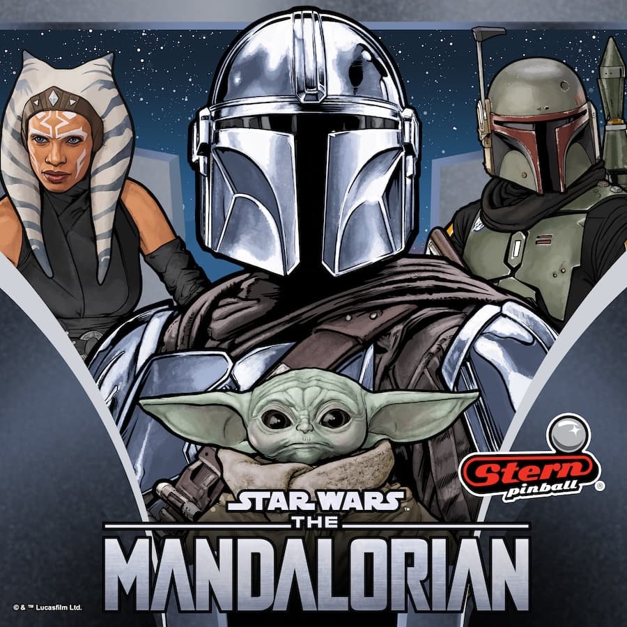 Star Wars Mandalorian characters Ahsoka, Din Djarin, and Boba Fett