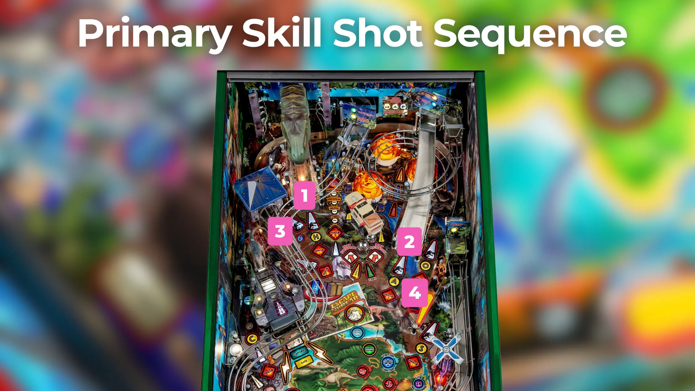 stern jurassic park pinball skill shot