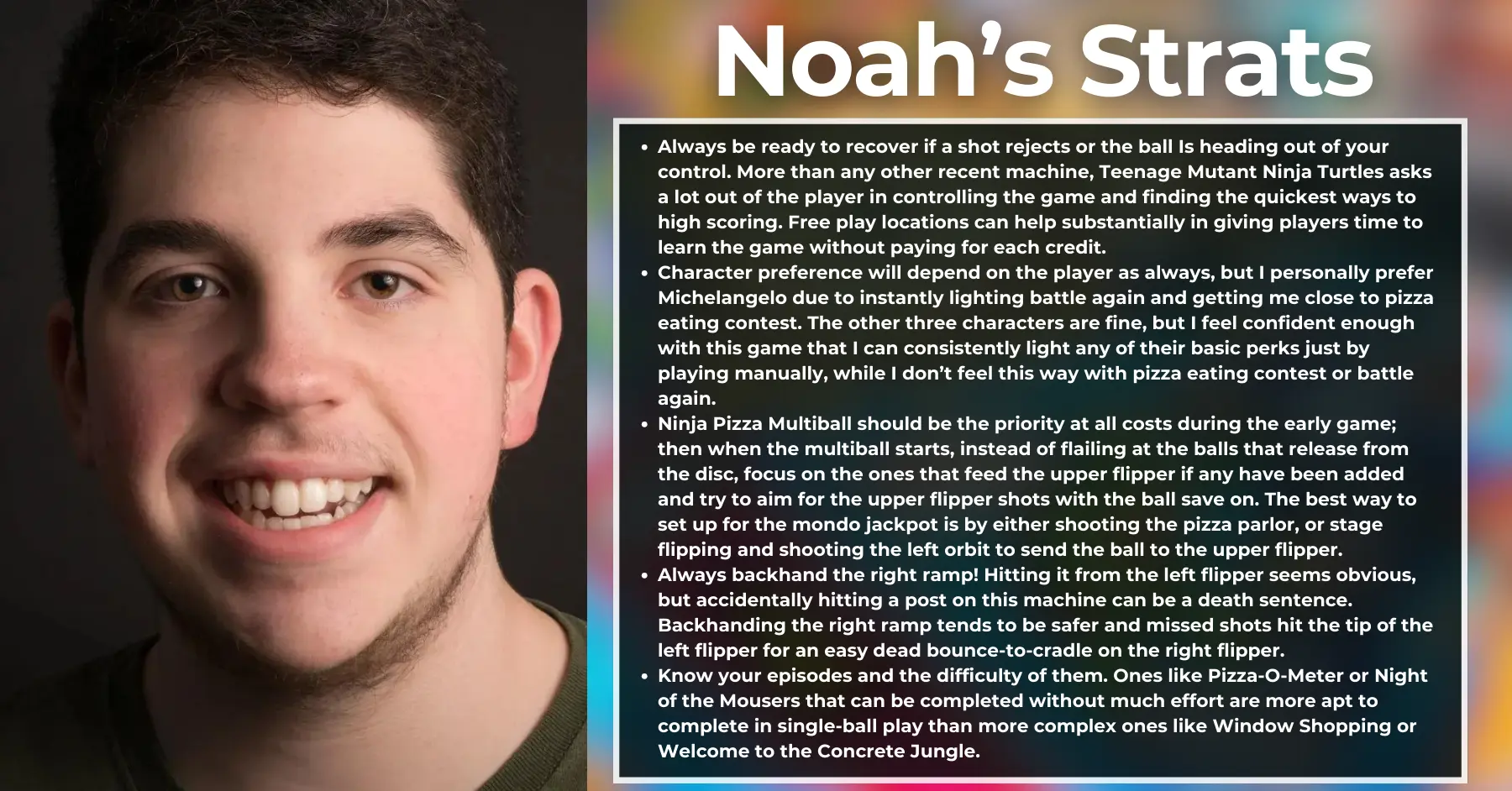 noah's tmnt pinball strategies