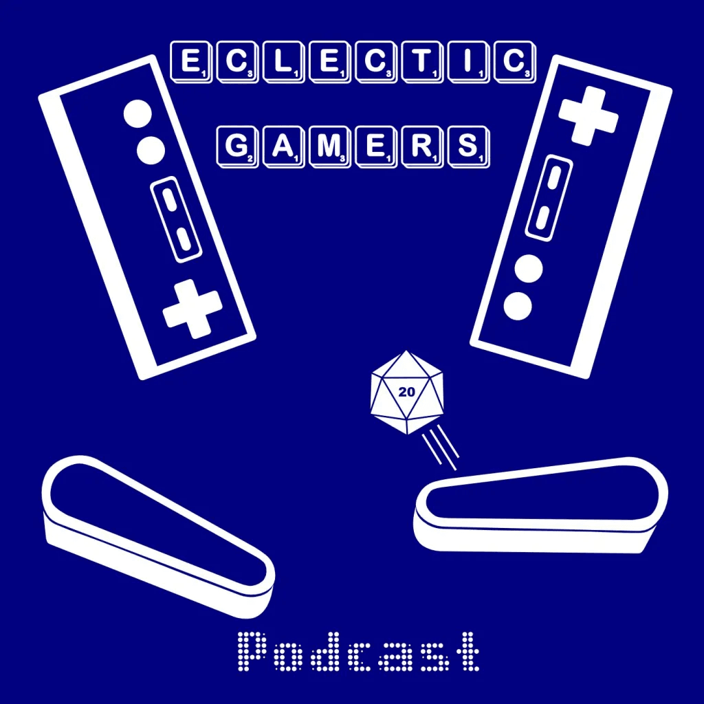 Eclectic Gamers Podcast logo with game controllers and d20 die