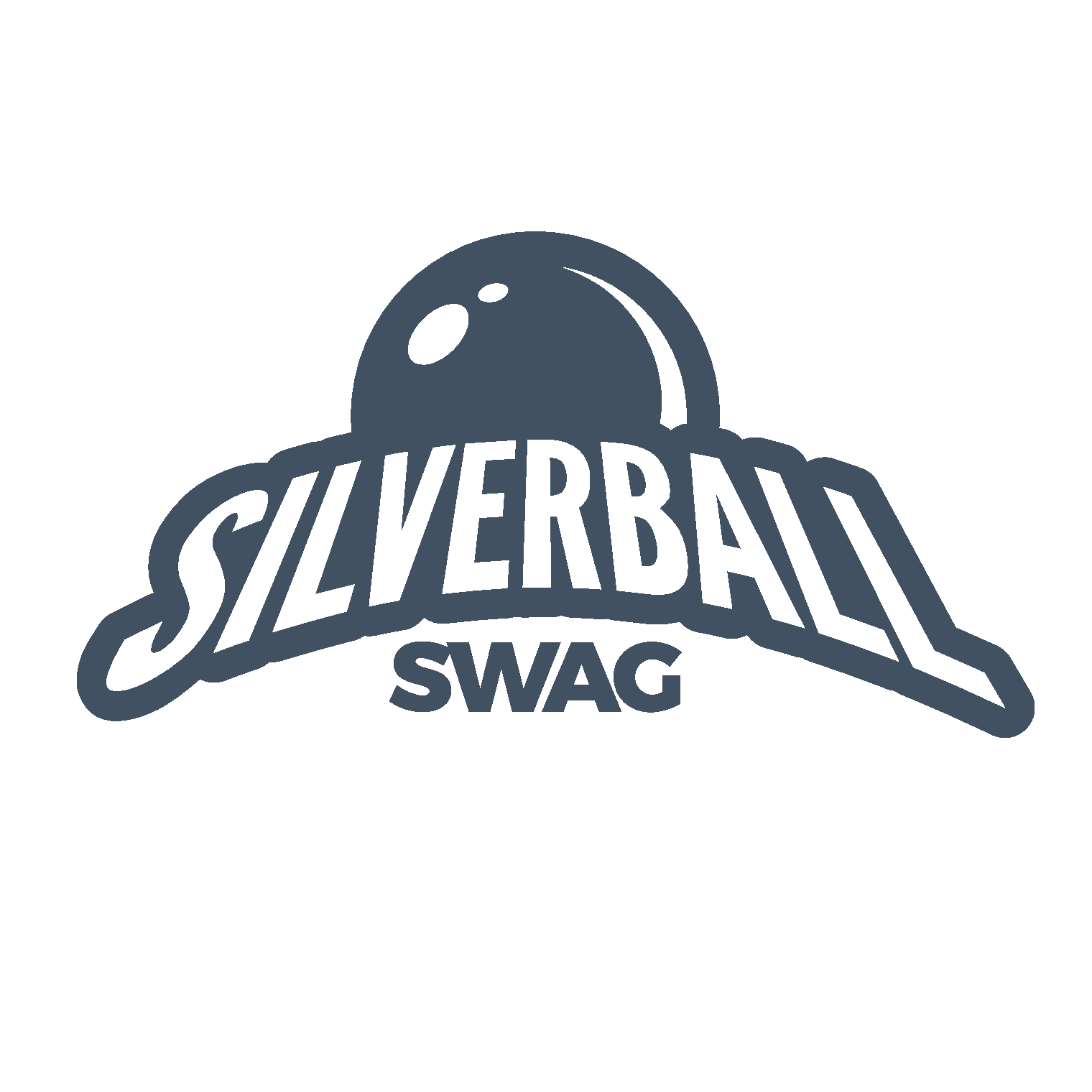 Silverball Swag logo with stylized silver ball and curved text