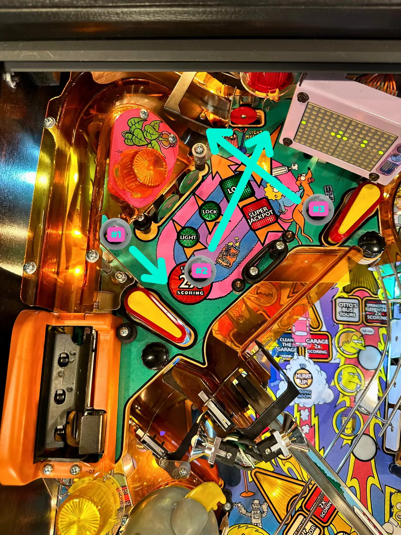the simpsons pinball party upper playfield