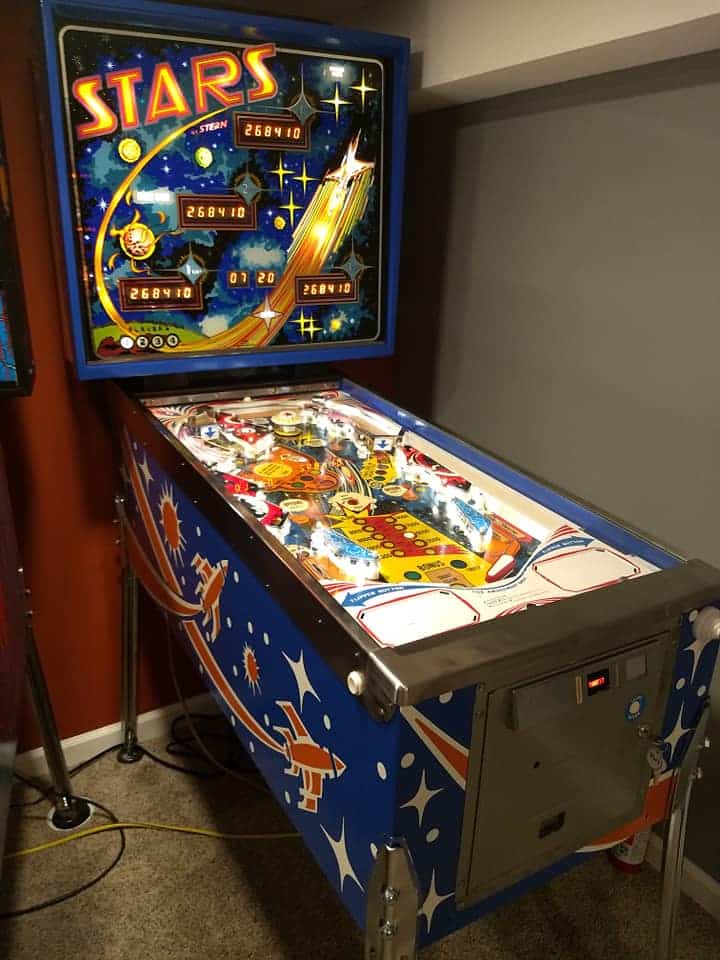 Vintage Stars pinball machine with space-themed graphics and playfield