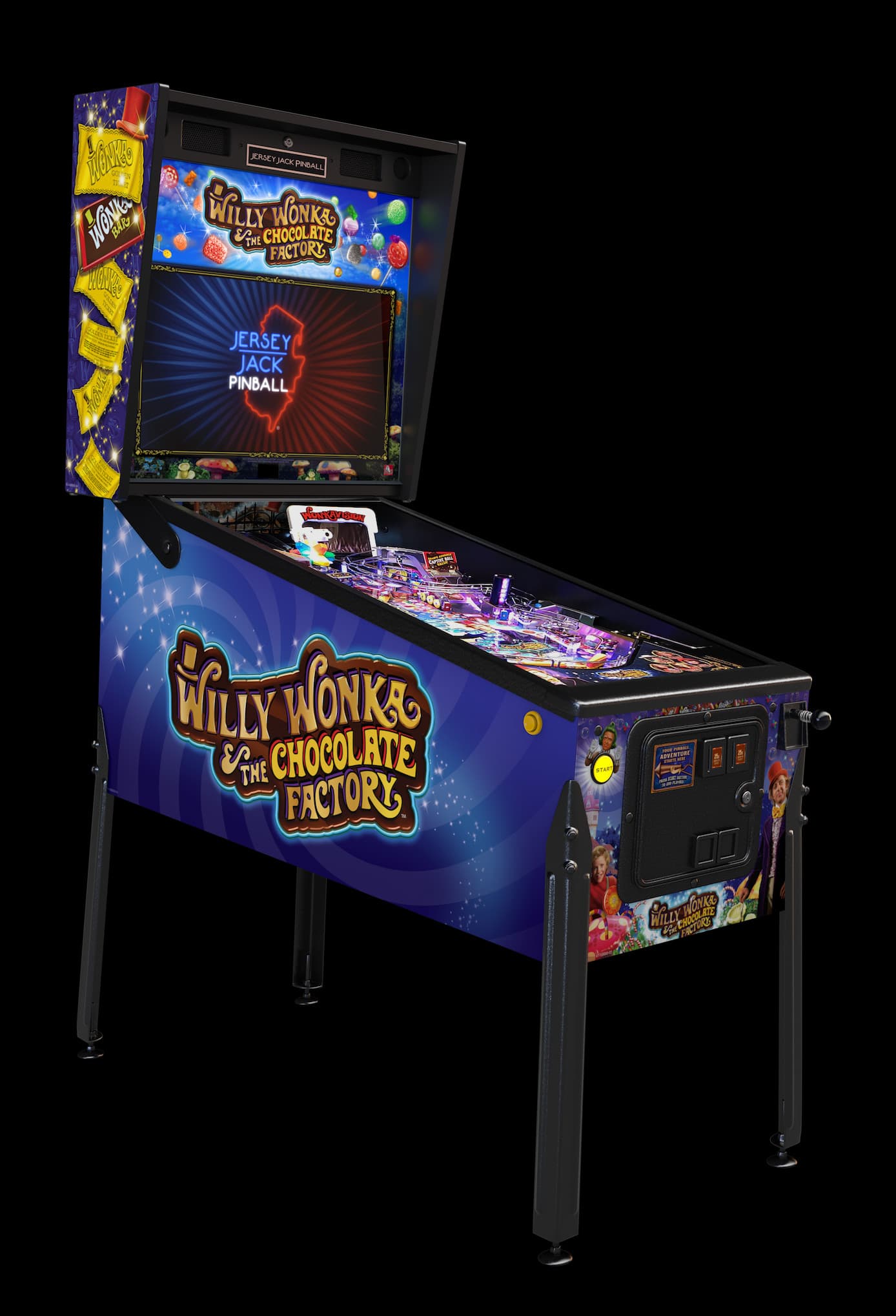 Willy Wonka themed pinball machine by Jersey Jack Pinball